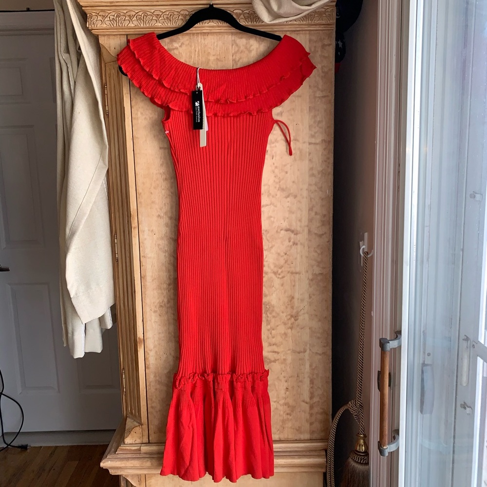 Jonathan Simkhai Off the Shoulder MIDI Dress - Picture 2 of 4